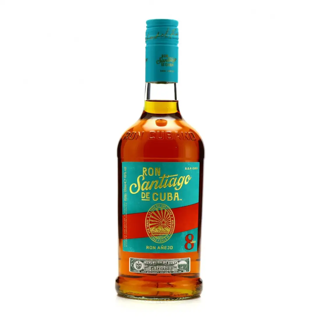 Image of the front of the bottle of the rum Ron Añejo 8 Años