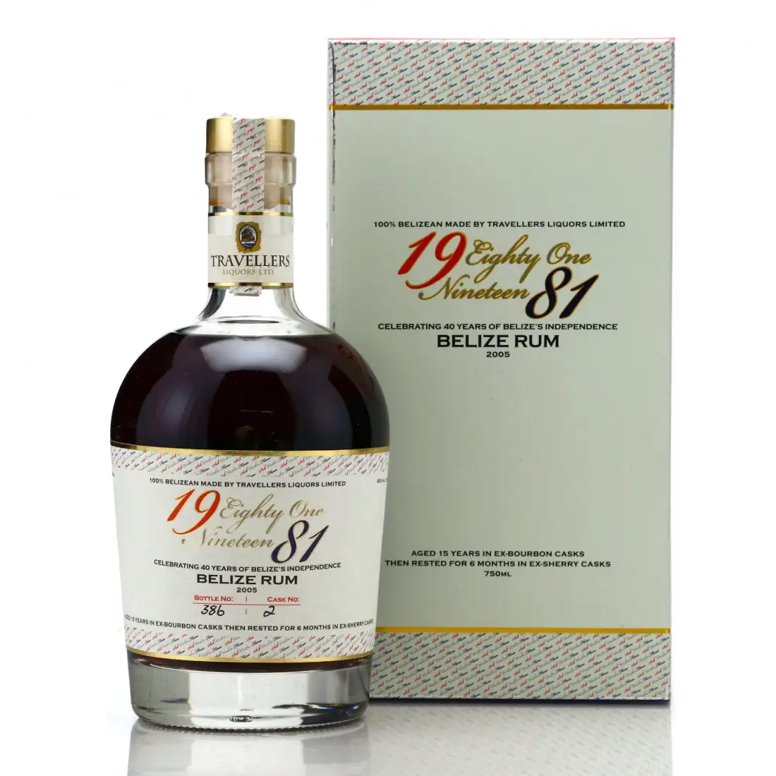 Image of the front of the bottle of the rum 1981 Eighty One Nineteen