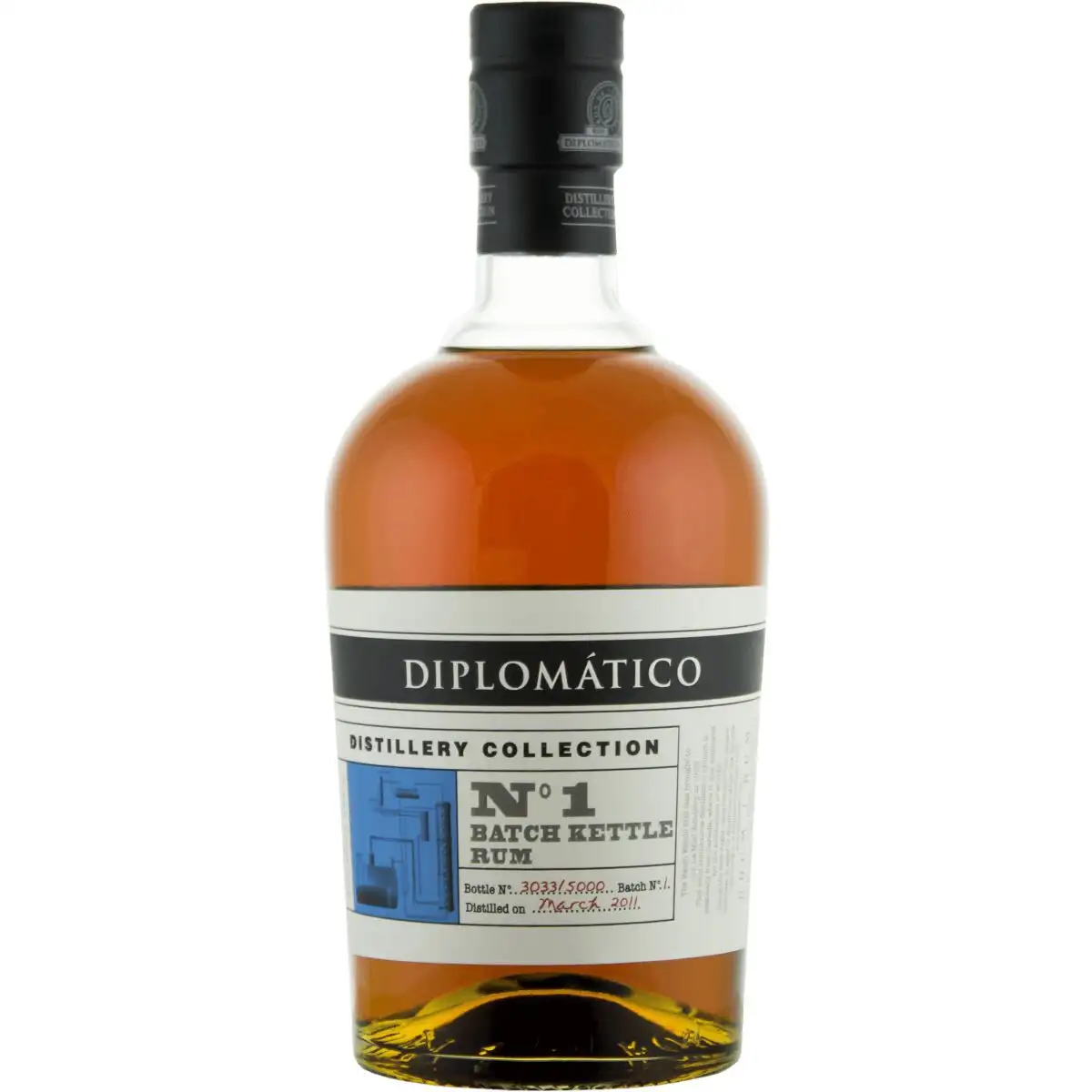 Image of the front of the bottle of the rum Diplomático / Botucal No. 1 Single Batch Kettle Rum