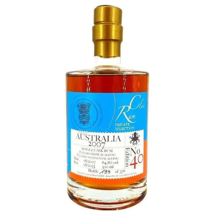 Image of the front of the bottle of the rum Rumclub Private Selection Ed. 40 Australia