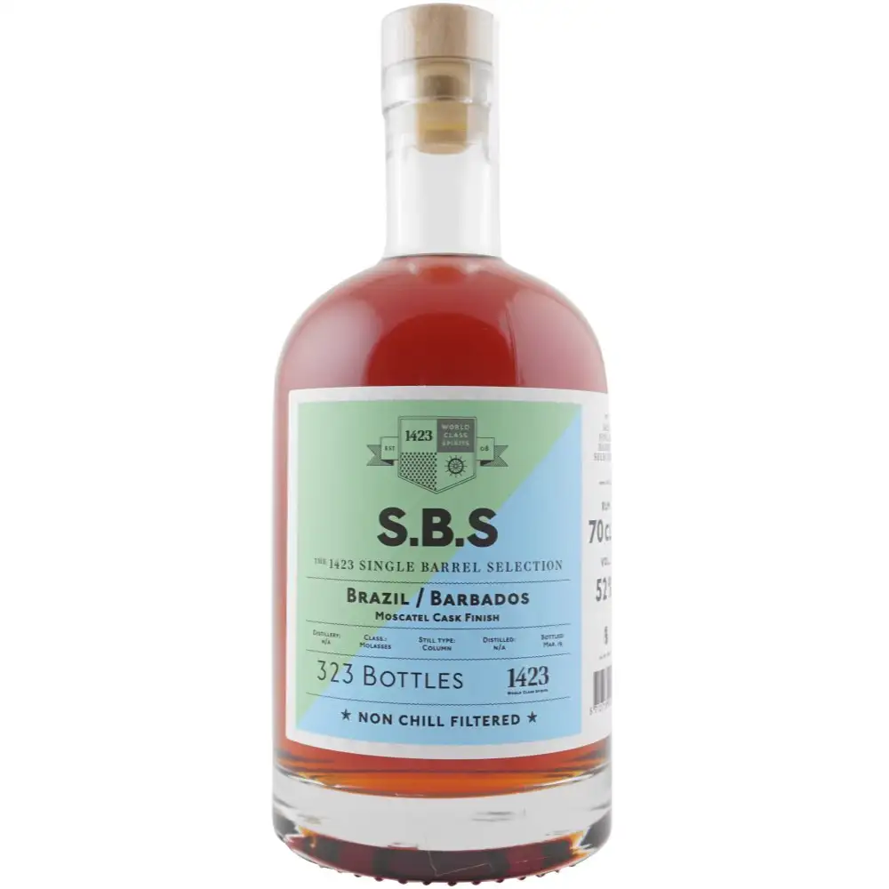 Image of the front of the bottle of the rum S.B.S Brazil / Barbados