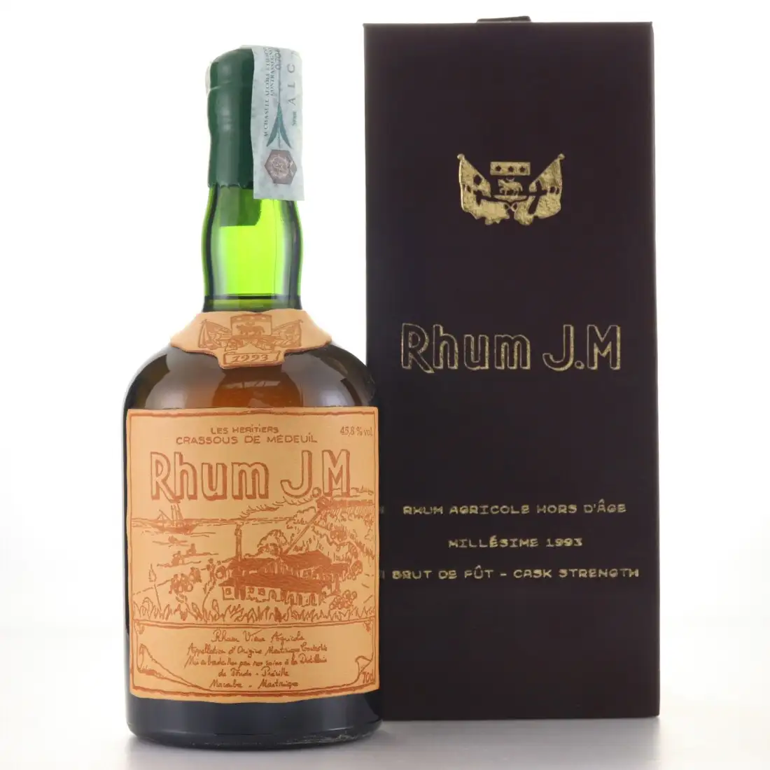 Image of the front of the bottle of the rum 1993