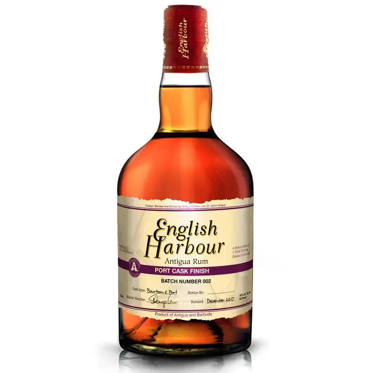 Image of the front of the bottle of the rum English Harbour Port Cask Finish (Batch 002)