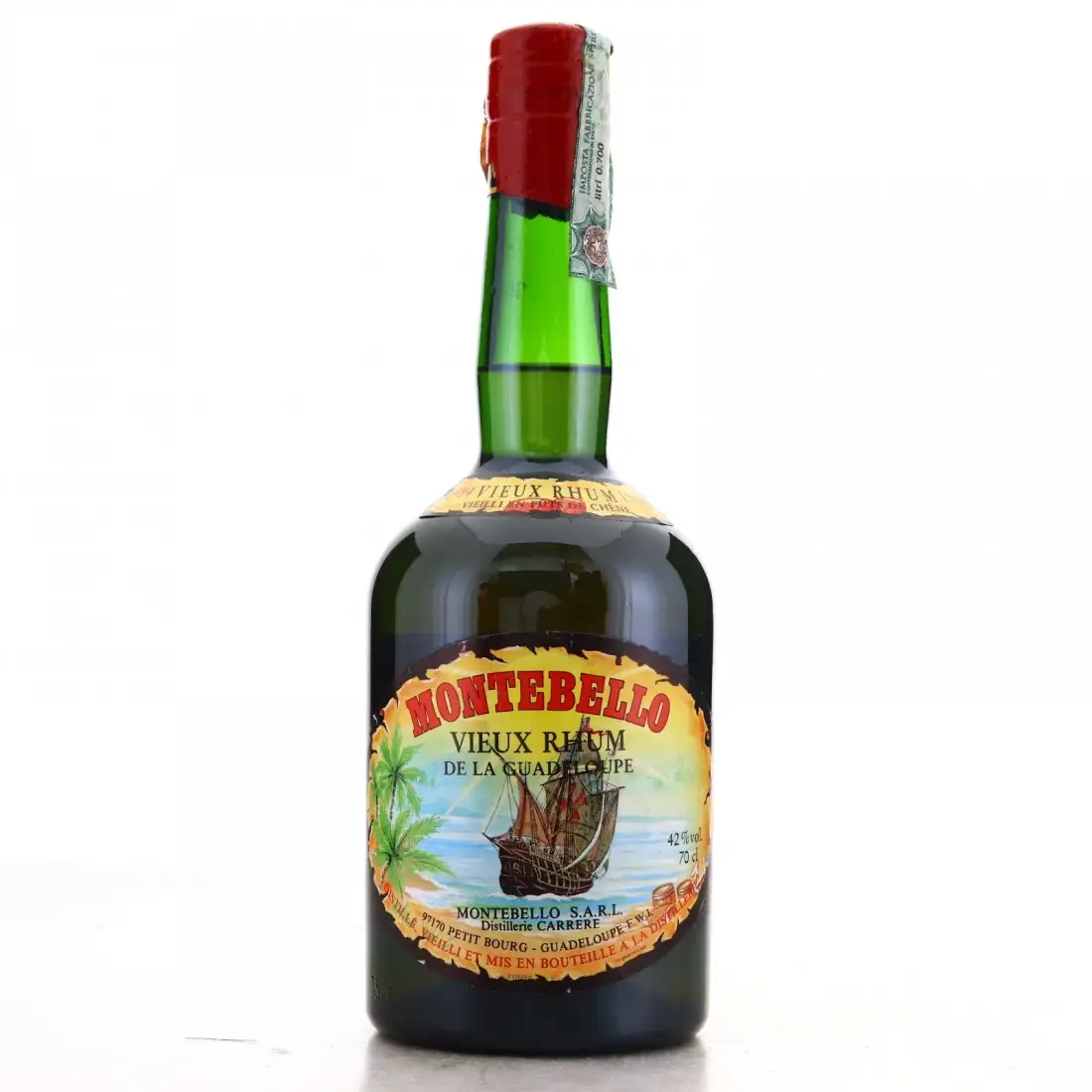 Image of the front of the bottle of the rum Montebello Vieux Rhum