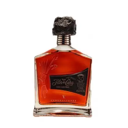 Image of the front of the bottle of the rum Flor de Caña V Generaciones