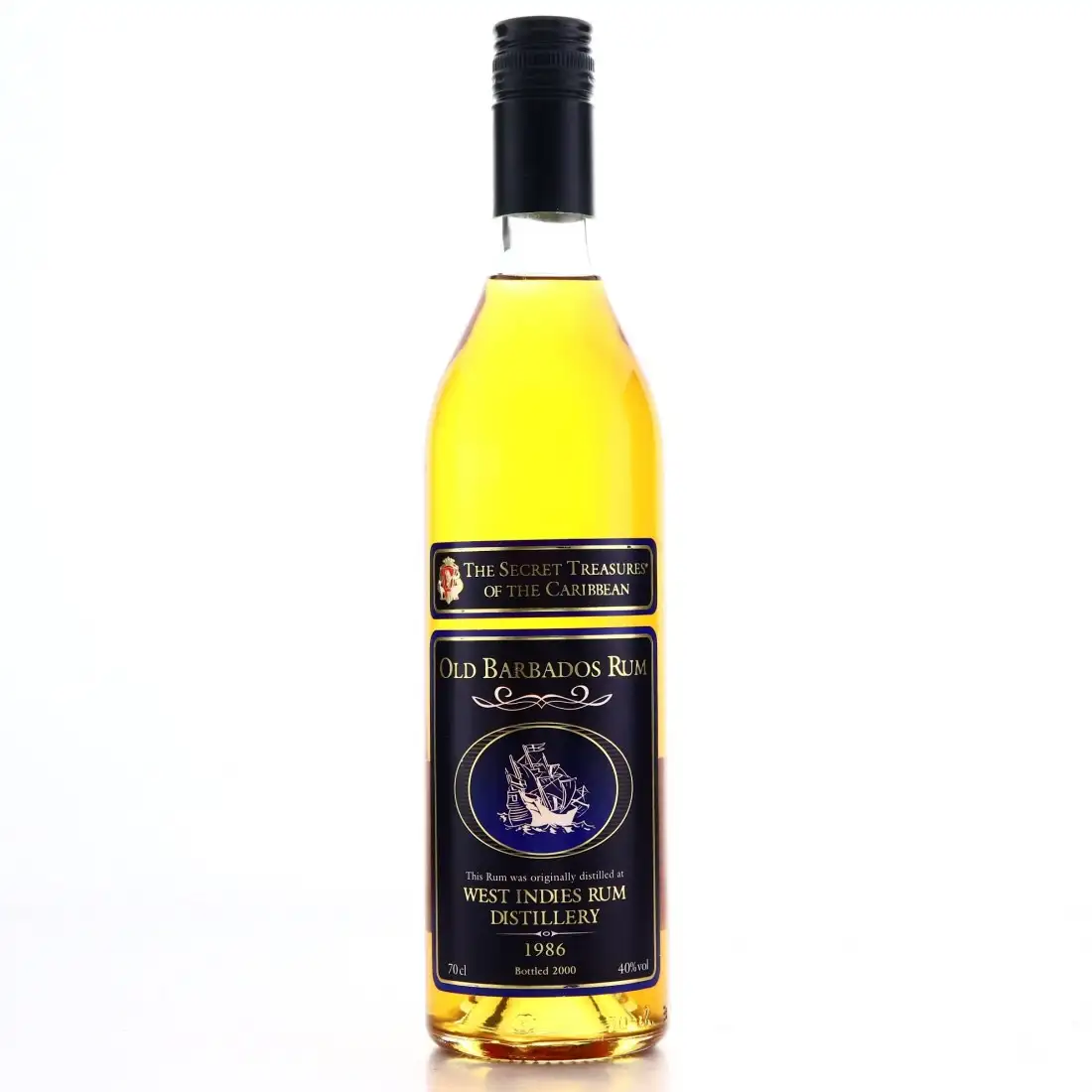 Image of the front of the bottle of the rum Secret Treasures Old Barbados