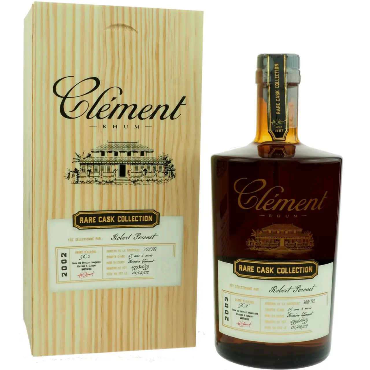Image of the front of the bottle of the rum Clément Rare Cask Collection
