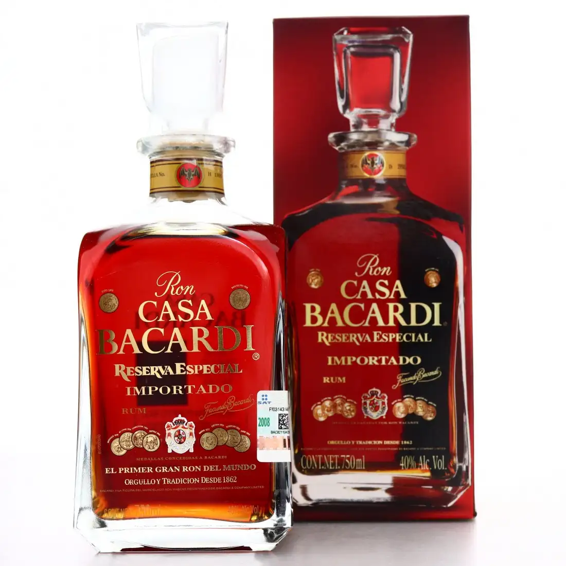 Image of the front of the bottle of the rum Casa Bacardi Reserva Especial Importado